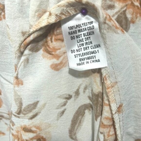 Monteau Los Angeles Women's Floral Boho Maxi Dress Cream L - Picture 9 of 16